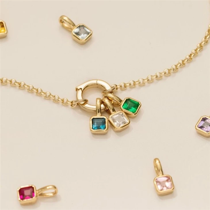 Colorful CZ Stainless Steel Birthstone Charms suppliers