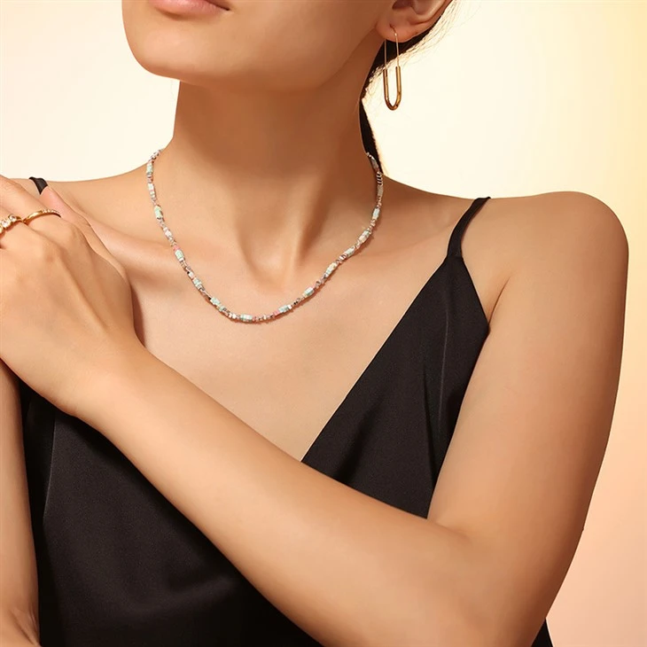Dopamine Pastel Natural Stone Necklace