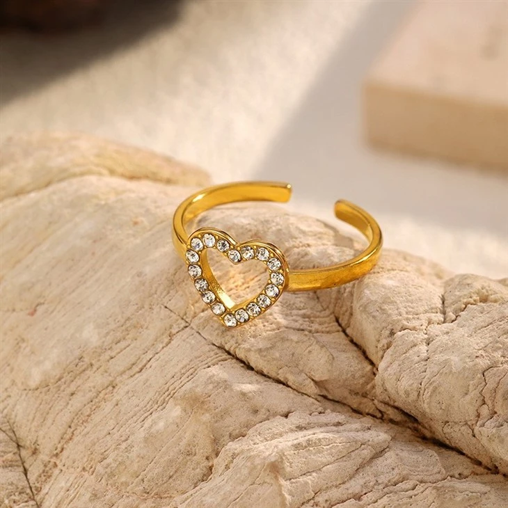 Pave Heart Open Ring best