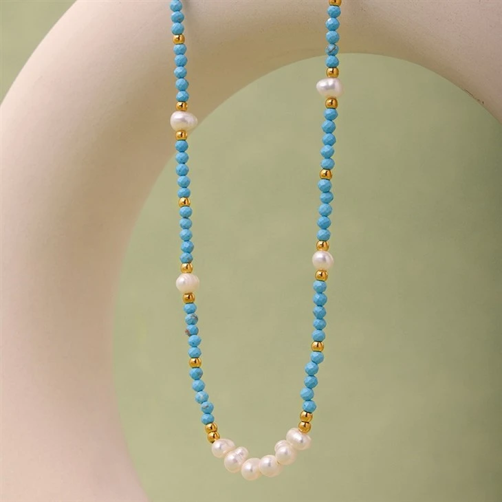 Turquoise Freshwater Pearl Necklace high quality